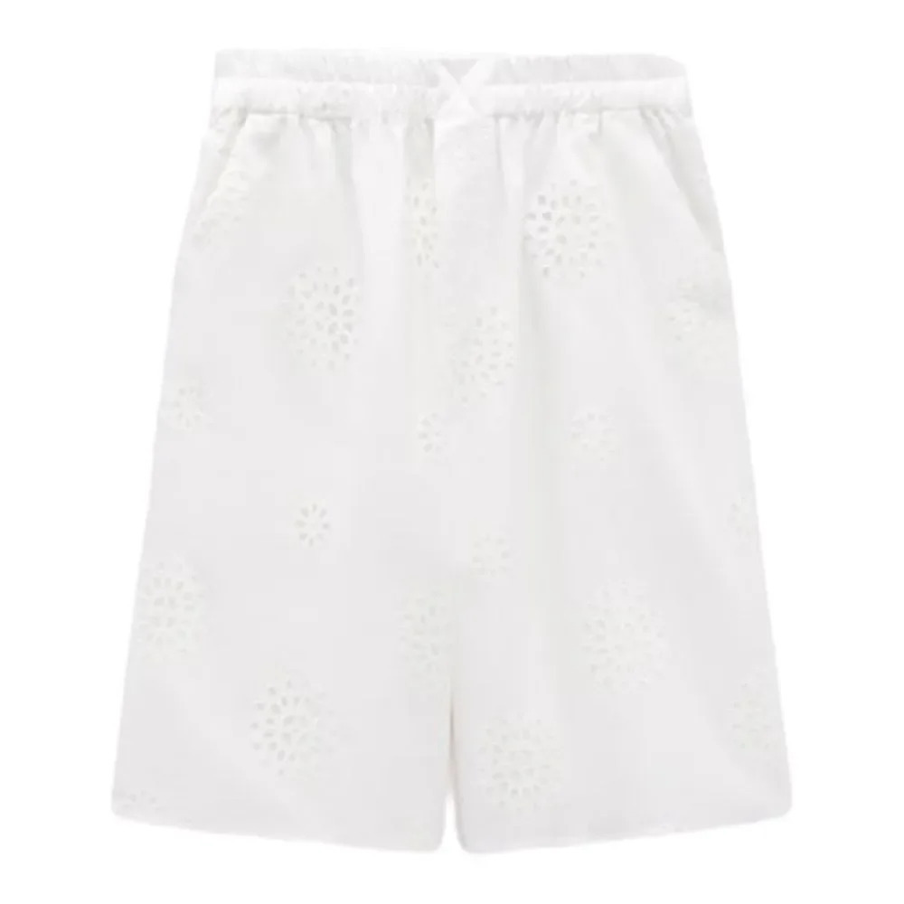 ZARA | White | EMBROIDERED LONG SHORTS - Picture 2 of 11